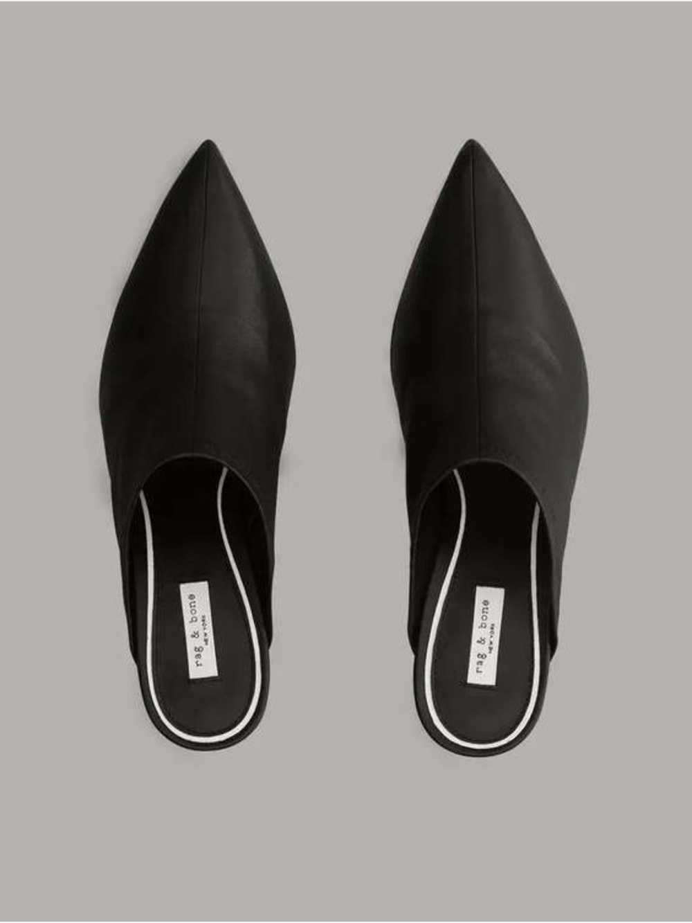 Rag & Bone Brea Leather Mule Heel In Black 38.5